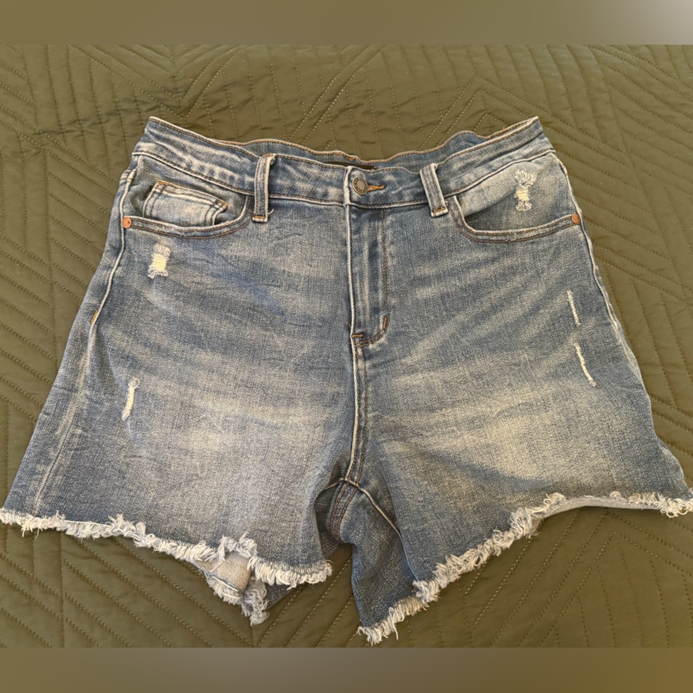 Judy Blue Light Blue Distressed Jean Shorts